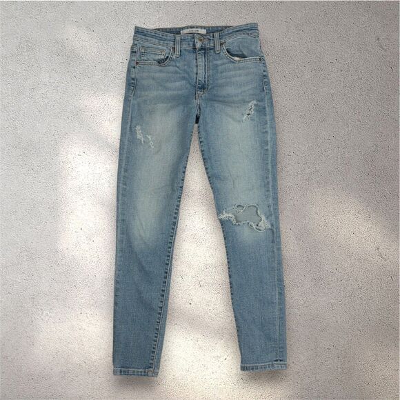 Joe's Jeans Denim - Joe's Jeans High Rise Skinny Ankle Distressed Jeans Women's 27 Light Wash